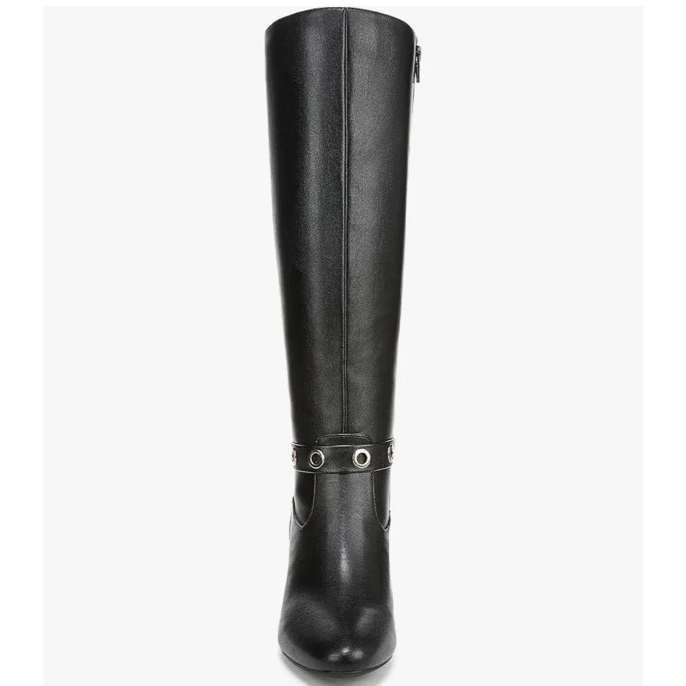 LifeStride Tansy Women's Knee-High Fashion Boot Black Size 8W - Block Heel